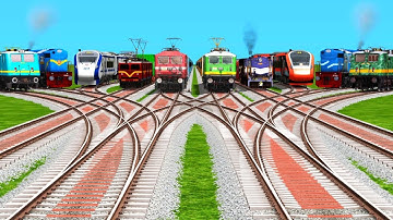 10 Realistic Trains Passing By Curved Diamond Railroad Tracks 😳 | Indian Railways | train crossing