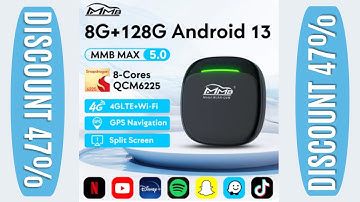 2024 MMB Max 5.0 AI Box Android 13 QCM6225 8-Cores Android Auto Wireless CarPlay Adapter