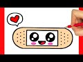 COMO DIBUJAR TIRITA KAWAII PASO A PASO - Dibujos kawaii faciles - How to draw a BAND AID