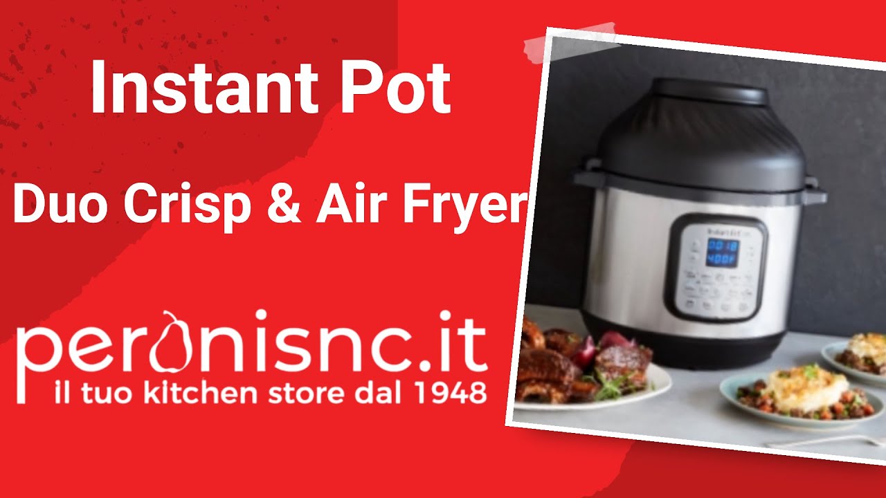 Instant Pot Duo Crisp 11-in-1 Friggitrice ad Aria / Pentola a Pressione Multifunzione in Acciaio Inossidabile Adatta a Cucinare Patatine Fritte 5,7L Verdura e molto altro 