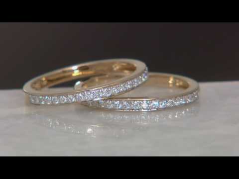 white-diamond-set-of-2-band-rings,-14k-gold-1/3-cttw-by-affinity-on-qvc