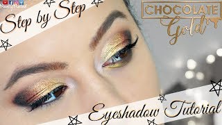 STEP BY STEP EYE TUTORIAL - CHOCOLATE GOLD PALETTE BY TOO FACED