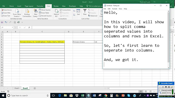 Split comma separated values into columns or rows in Excel.