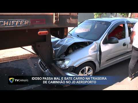 idoso passa mal e bate em caminhão no Jardim Aeroporto