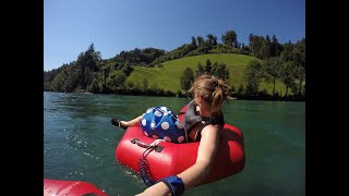 Aare river floating from Thun to Bern