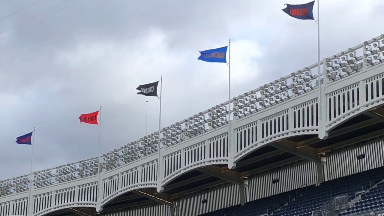 Wind blowing hard at Yankee Stadium before ALCS Game 4 