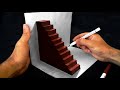 3D painting art , 3D staircase drawing , 3D trick ART | رسم 3d ، خدع بصرية ثري دي