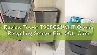 Review Tower T938021WHT Ozone Recycling Sensor Bin, 50L, Complete Recycling System, Hands Free Openi