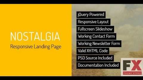 Preview Nostalgia - Responsive Landing Page LandingPages Lan