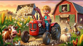😱🌽 GIANT POPCORN HARVEST! 🚜🍿 TIMO’S BIG RED TRACTOR ADVENTURE!  ✨