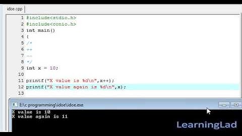 11   Increment and Decrement Operators in C Programming Video Tutorials
