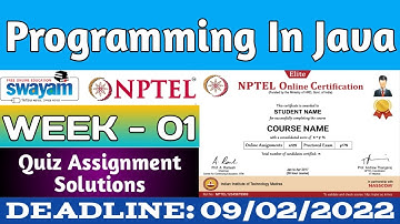 NPTEL PROGRAMMING IN JAVA WEEK 1 ASSIGNMENT ANSWERS | 2022