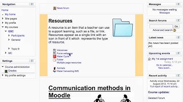 Moodle - Using page resource
