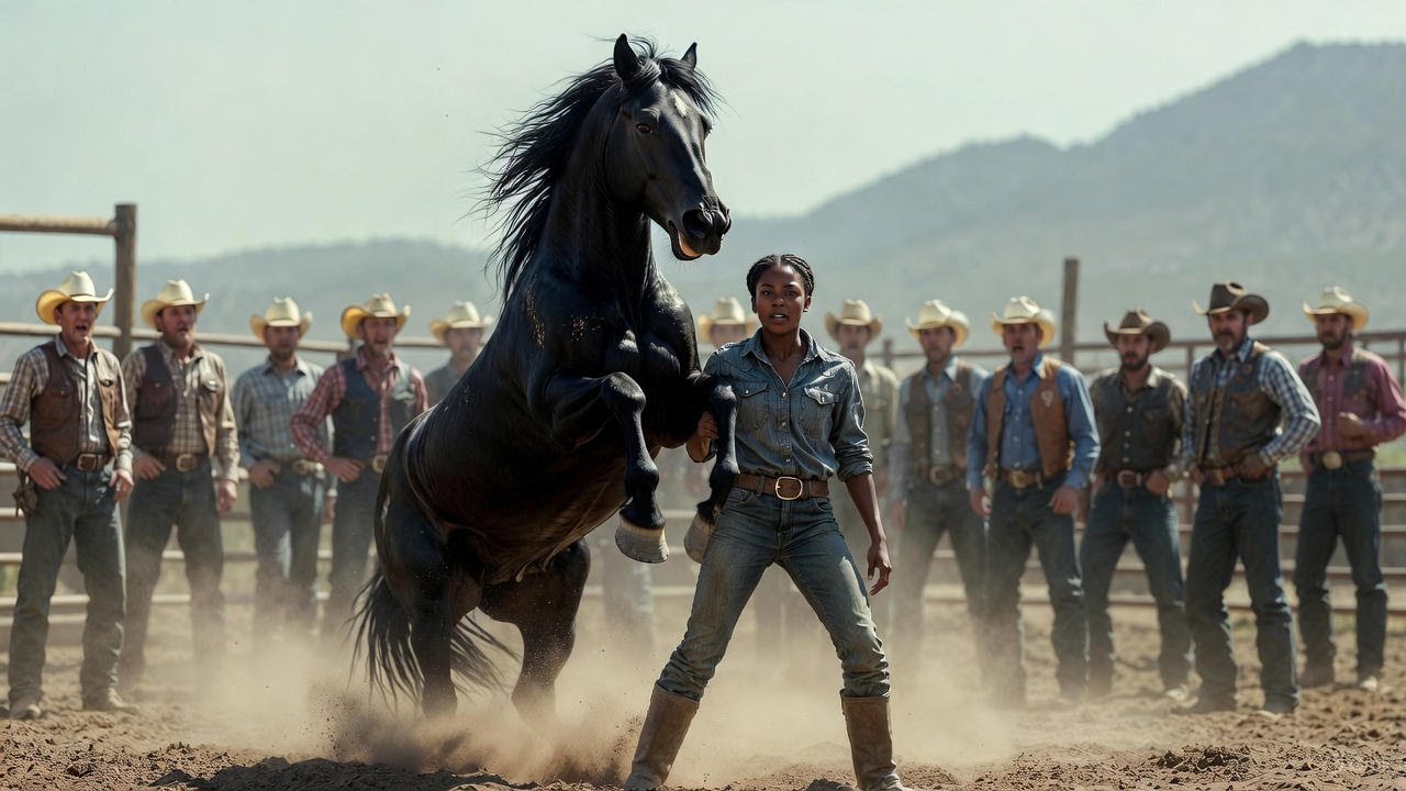 El vaquero se burló, no confió en la joven negra, hasta que el caballo más feroz la obedeció.