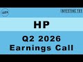 HP Q2 2026 Earnings Call | Commercial Personal Systems Boost 9% Revenue Growth To Beat Expectations