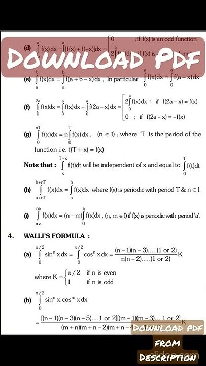 Integration All formula | definite Integration | 12th class | Jee video ...