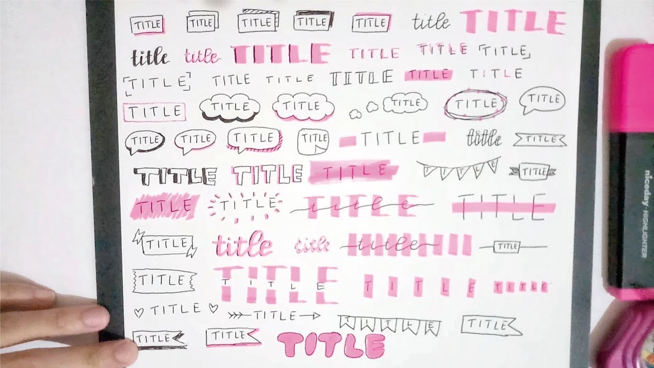 70 Title or Header Ideas in 4 Minutes - Ways to Write a Title for Notes