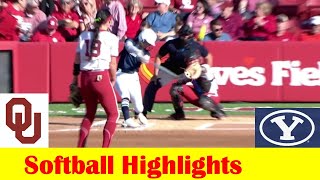 BYU vs #2 Oklahoma Softball Game 2 Highlights, April 12 2024