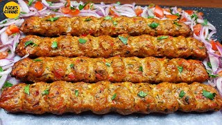 NEW Turkish Kebab Recipe With Special Masala, Turkish Chicken Adana Kebab With Homemade SKEWERS