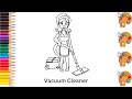 Vacuum Cleaner - Sketch Art and Paint | Step by step tutorial | Pencil to Palette