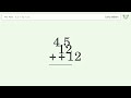 Long addition: Solve 4.5+12+12 step-by-step solution