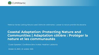 Webinar:  Coastal Adaptation - Protecting Nature and Communities