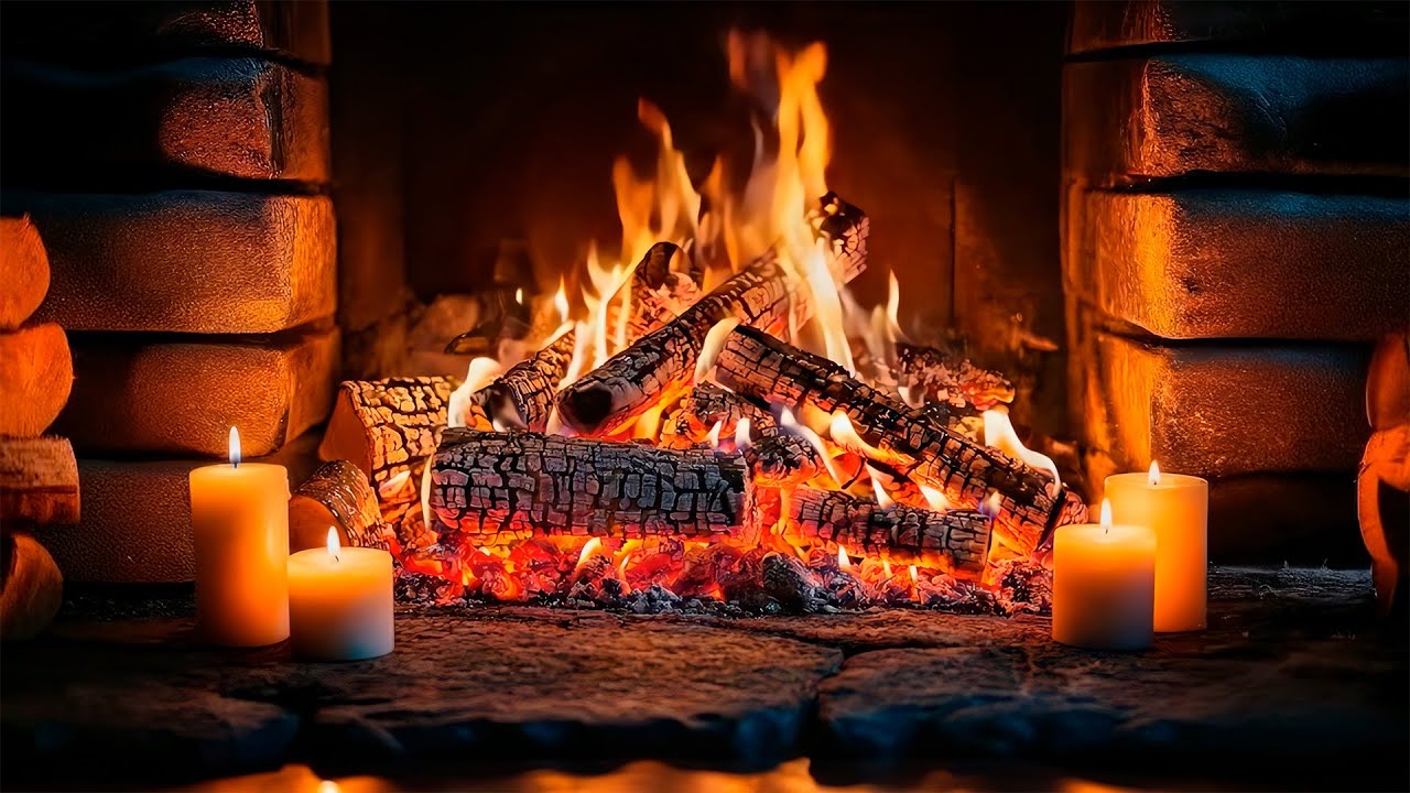 Спокойные звуки камина 12 часов 🔥 Медленно горящие дрова (без музыки)