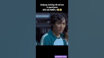 taehyung imitating the old man in squid game😂🤣 #squidgame #btsshorts