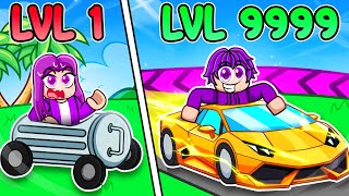 Level 1 vs Level 9999 FASTEST CAR in Roblox! screenshot 1