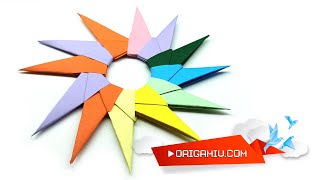 Ninja star bomerang - Origami model