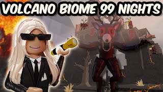 SURVIVING The VOLCANO BIOME In 99 NIGHTS IN THE FOREST