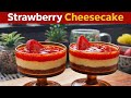 No Bake Cheesecake Recipe | Strawberry Cheesecake Easy &amp; Quick
