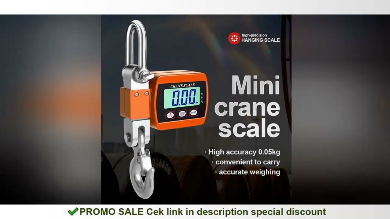 0.05-500kg LCD Digital Scale Crane Scale Portable Industrial Electronic Scale Heavy Duty Weight Hook