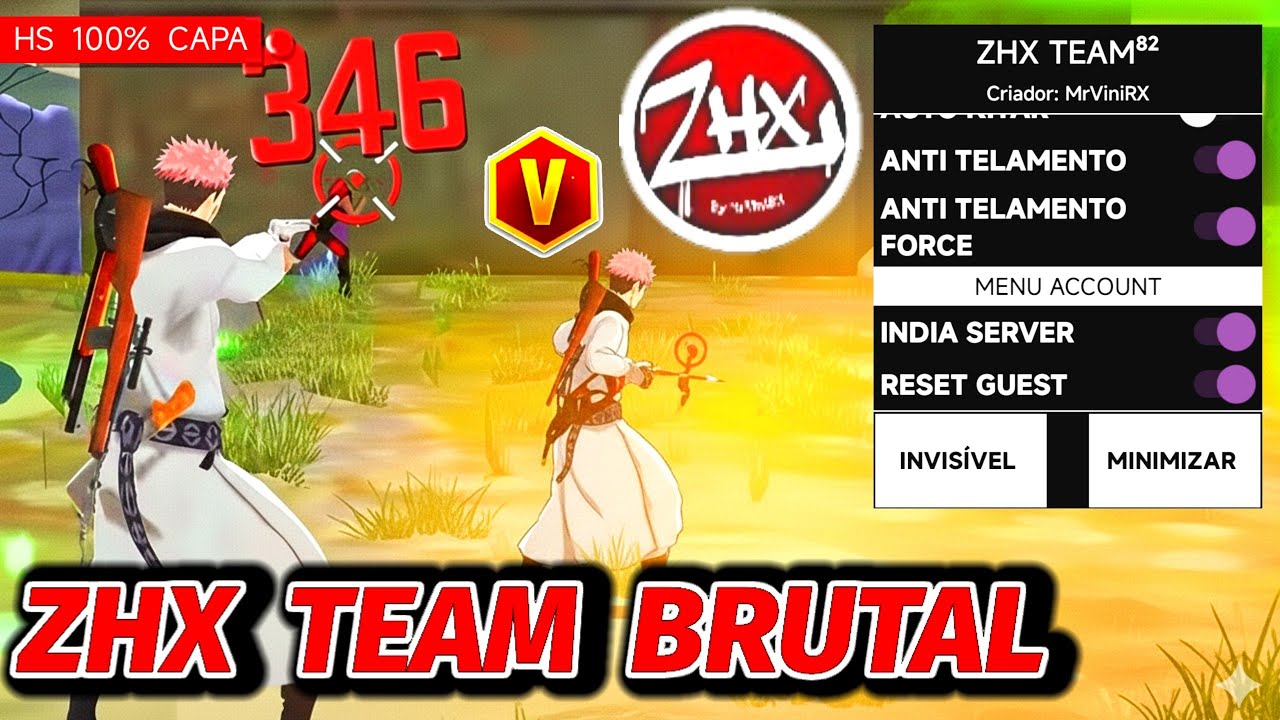 🔰 NOVO MOD MENU FF ZHX TEAM BRUTAL GRATIS E ATUALIZADO SAFE 🔰 MOD MENU FREE FIRE ZHX TEAM ANTI BAN