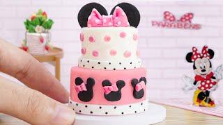 Tiny Cooking | Beautiful Miniature Minnie Mouse Cake Decorating | Best Miniature Mickey Mouse Cake