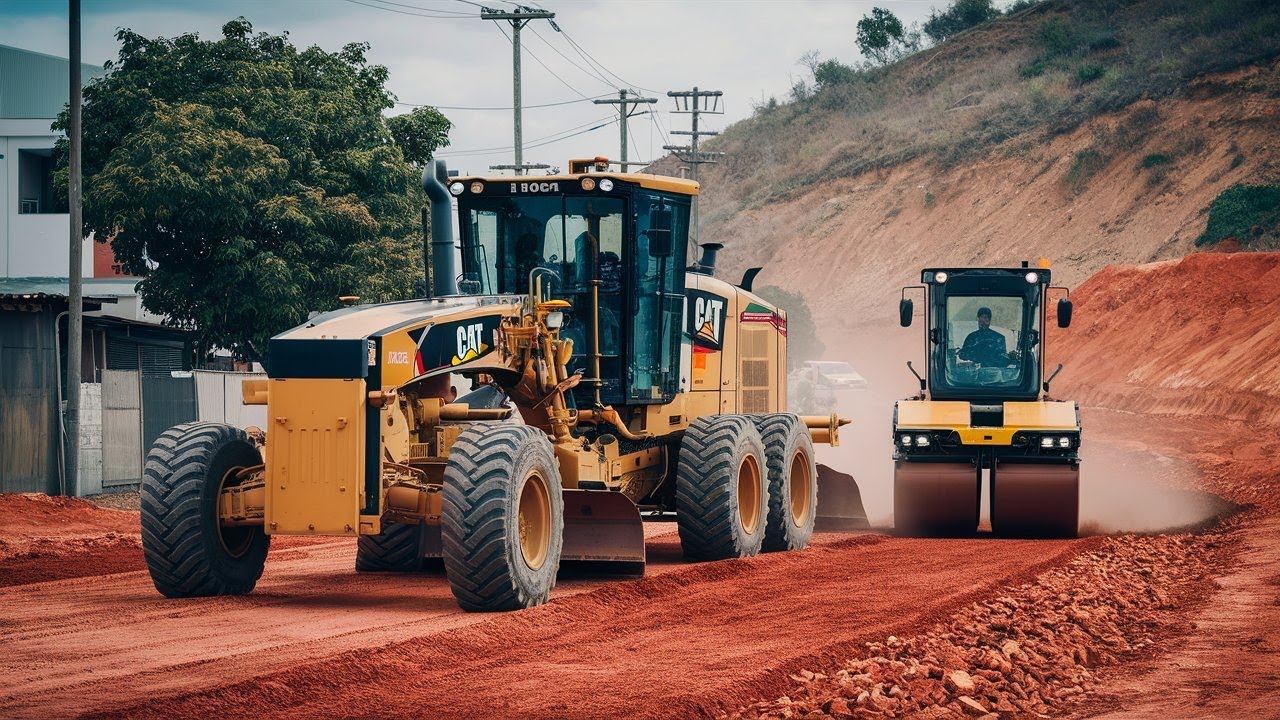 Step-by-Step Road Grading and Soil Compaction | Grader and Compactor in ...