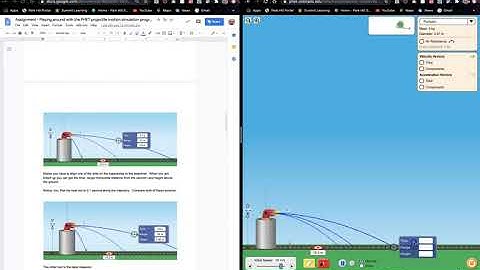using phet projectile simulation type 1 trajectories