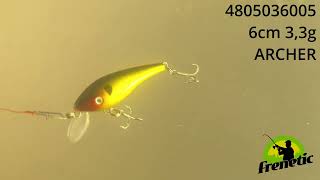 Frenetic Wobbler Archer | Hossz: 6 Cm, Merülési Mélység: 0-1 M, Szín: Arany / Tricolor, Tömeg: 3,3 G videó