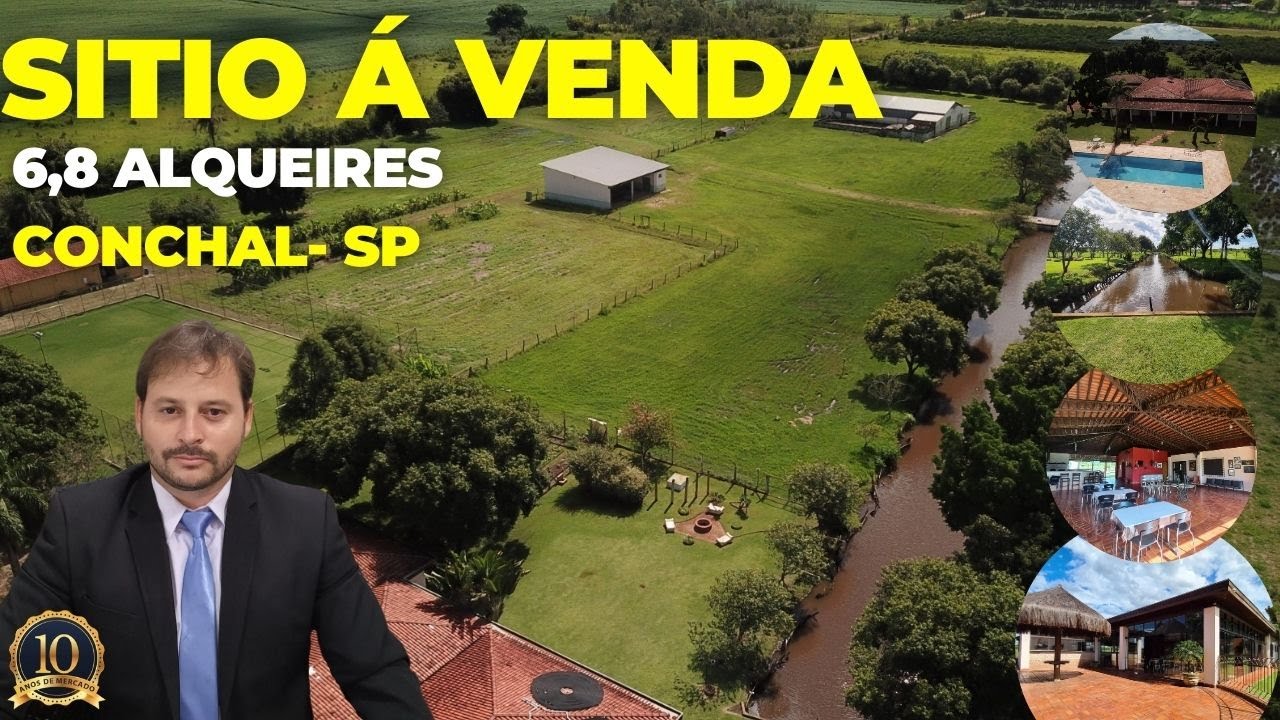 Vende Sitio em conchal com 6,8 Alqueires