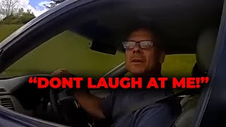 HE WAS ARRESTED FOR LAUGHING AT A COP!