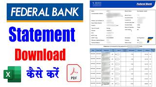 How to Download Federal Bank Statement | Federal Bank Statement Kaise Nikale Download in PDF & Excel