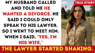 Mijn man zei dat ik met zijn advocaat moest praten en vertelde me dat hij wilde scheiden. Dus dat...