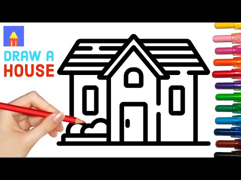 Draw a house easy step by step | how to draw a house for beginner - YouTube