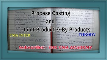 Process Costing And Joint Products & By Products | CMA Inter | Theory