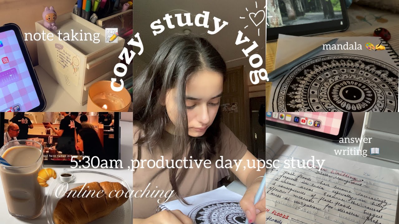 STUDY VLOG | 5:30am, upsc ,online coaching ,productive day 📖📎