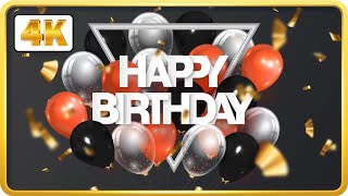 Black and Red birthday theme with balloons and confetti background video loops HD 3 hours