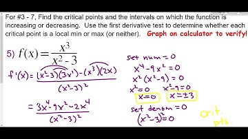 dc video lesson first derivative test part 2