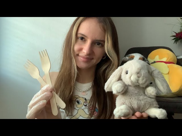 ASMR STRANGE cranial nerve exam (strange questions,vinyl glove, wooden forks)😷