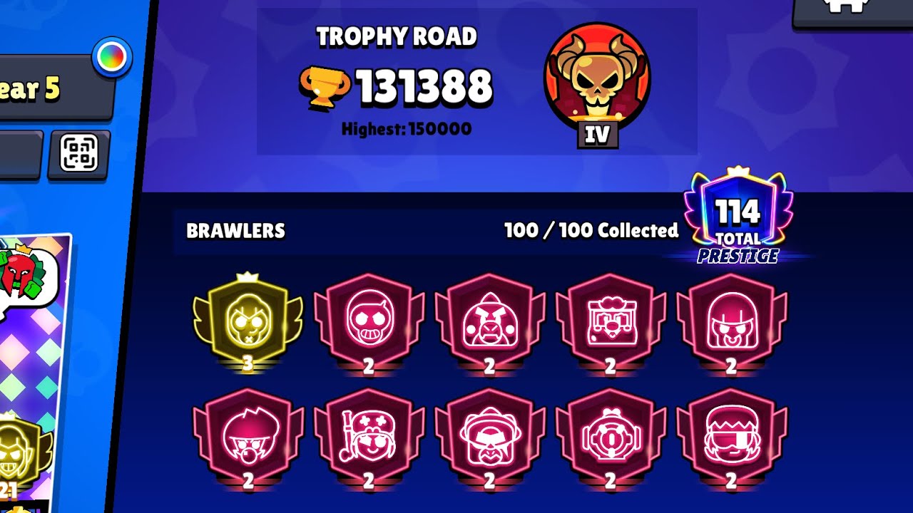 130.000🏆 + 10 Brawlers Prestige II 🔥