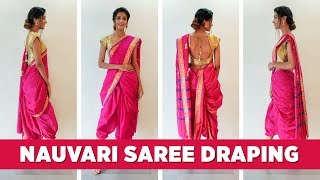 Here is the traditional saree draping tutorial of a nauvari step by
video. see silk sarees https://bit.ly/2yl57gv dr...